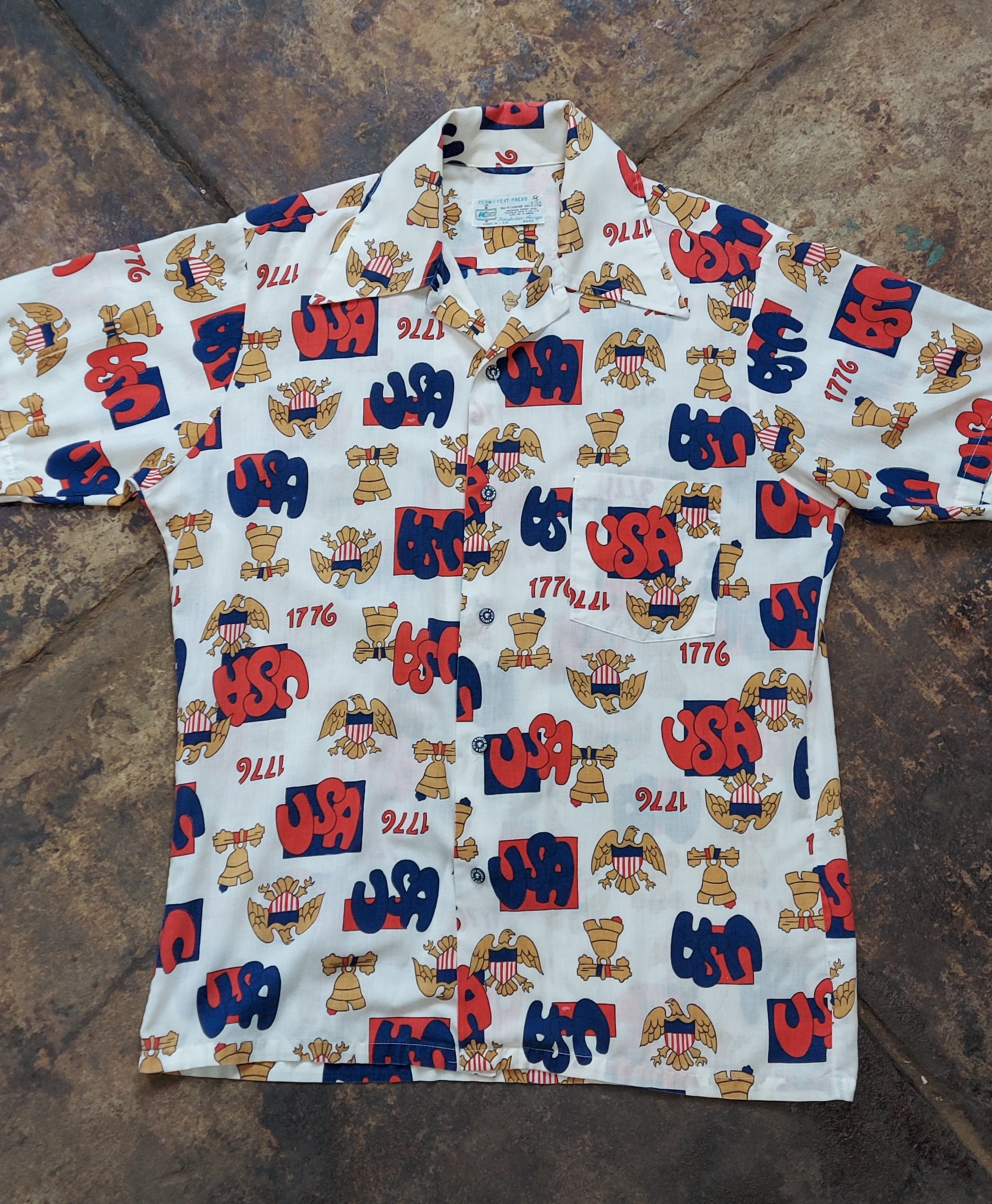 1976 Bicentennial Novelty Print Camp Shirt from Kmart | The Nitty